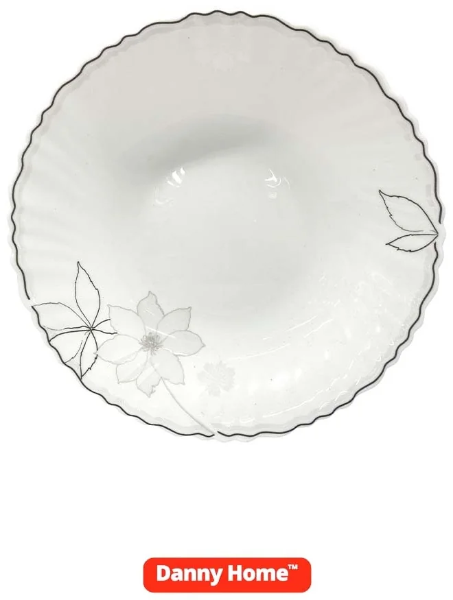 Тарелка суповая DH Ivory Flower 22х3,5 см опаловое стекло LHSP85-M