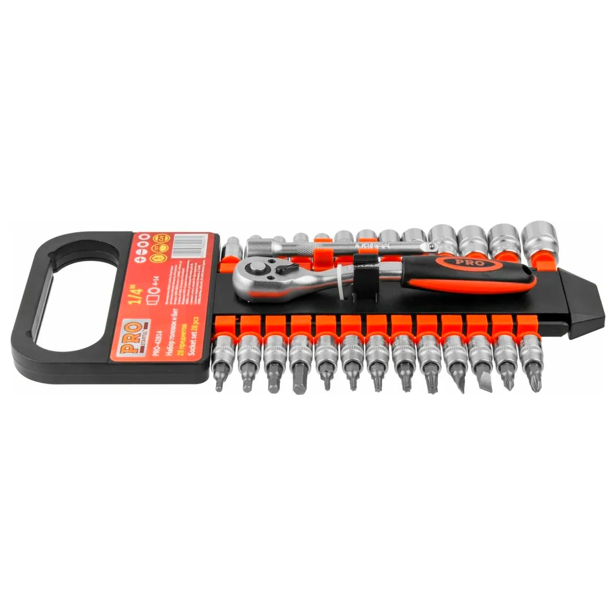 Набор головок и бит 28 пр. 1/4" PRO STARTUL (PRO-42814), арт.PRO-42814