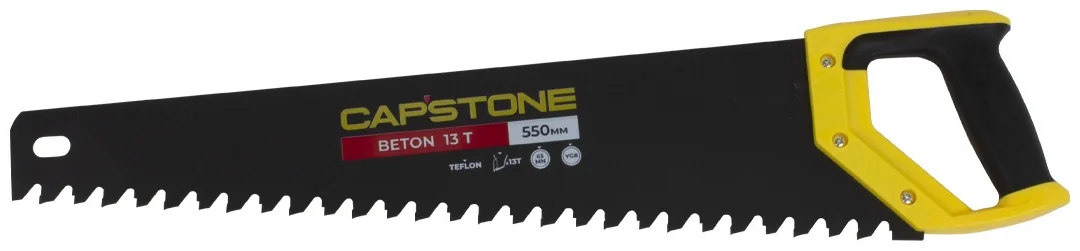 Ножовка по пенобетону CAPSTONE 95212-5-550, тефлон, 13 зубцов YG8, 2-комп. пластиковая ручка, 550мм