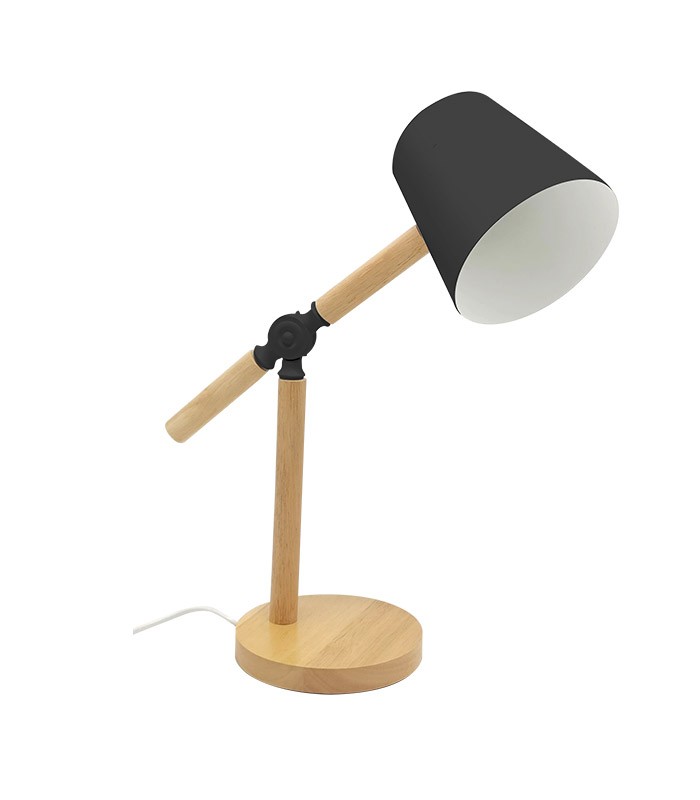 Светильник настольный светодиодный VT/PINOCCHIO/E27/BLACK/WOOD BASE/WITHOUT BULB/HOME&OFFICE DESK LA