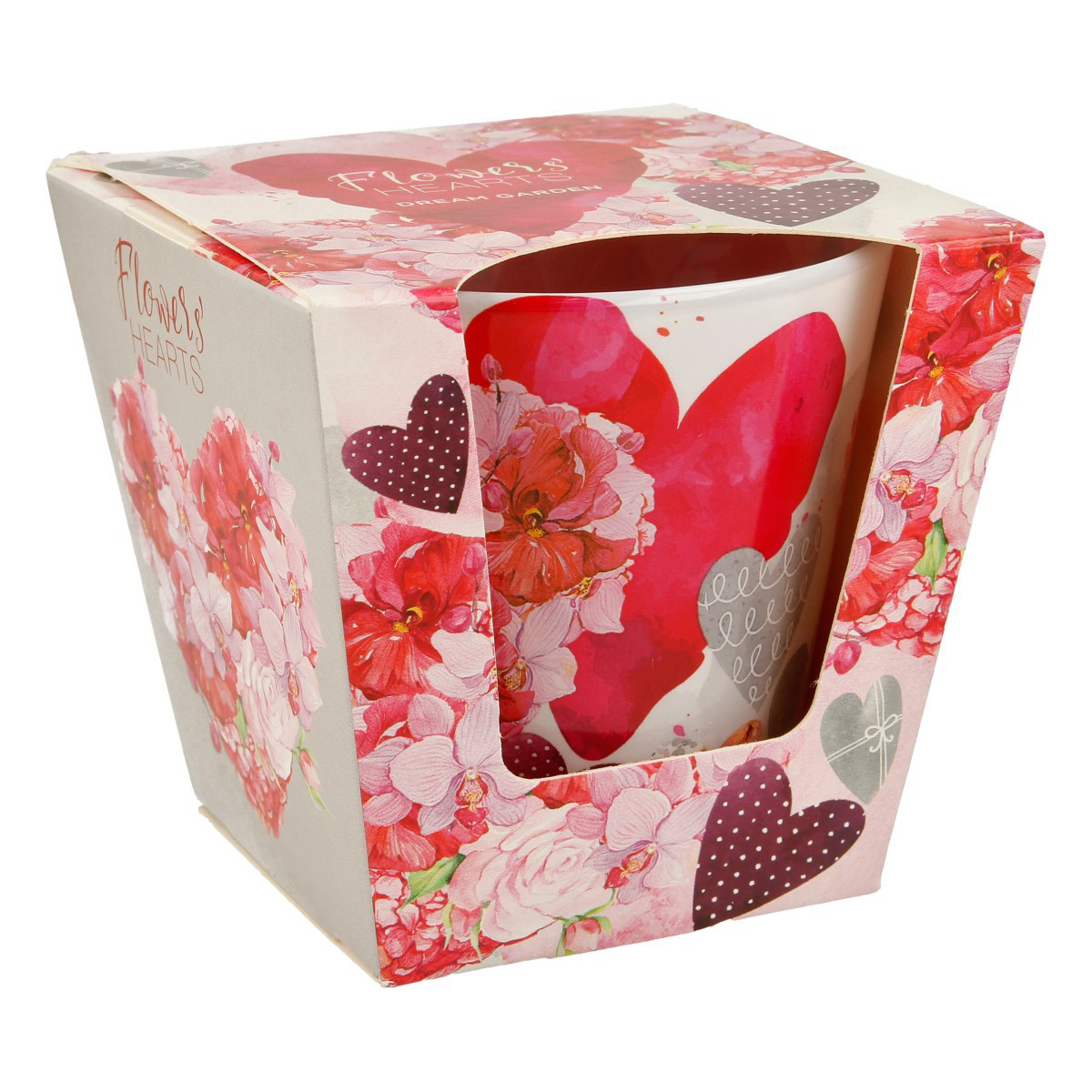 Аромасвеча BARTEK в стакане 115 г Flowers Hearts