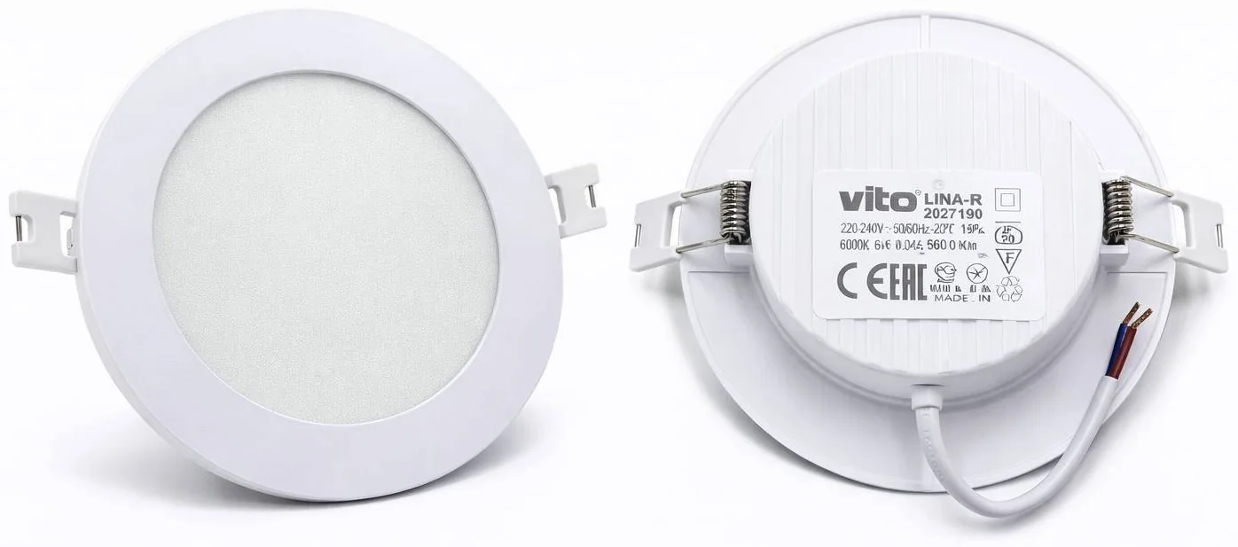 Споты VT/LINA-R/12W/6000K/Φ155/ROUND REC.LED PANEL