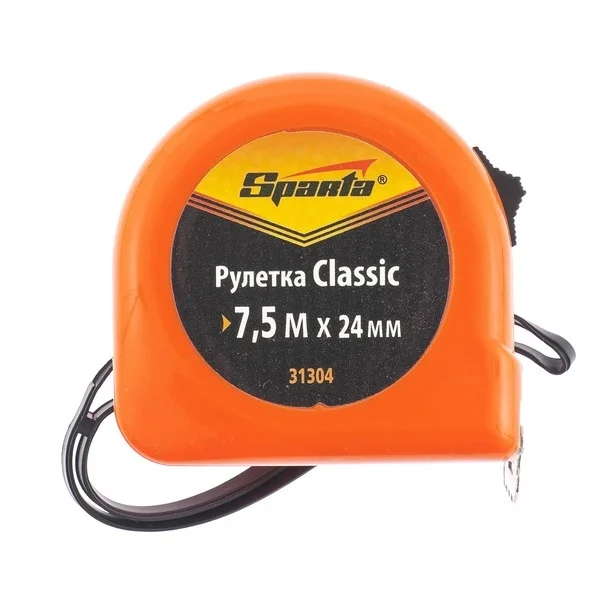 Рулетка Classic, 7.5 м х 24 мм, пластиковый корпус// SPARTA