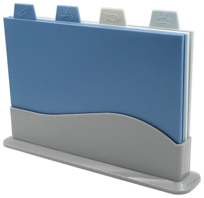 Набор из 4х разделочных досок DH 30х23,5 см на подставке DH2507-BLUE