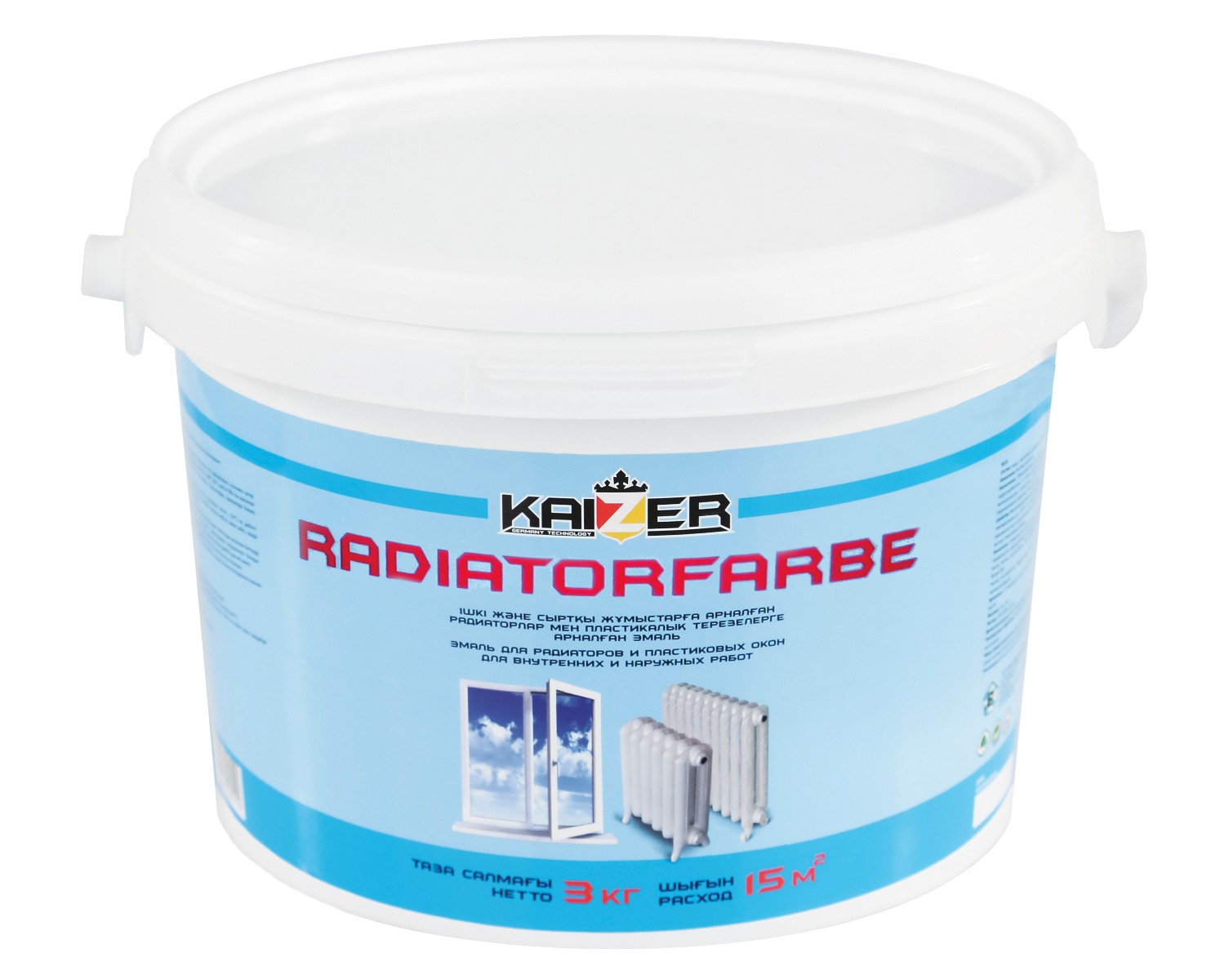 Эмаль Kaizer водная для радиаторов и окон Radiatorfarbe 3кг