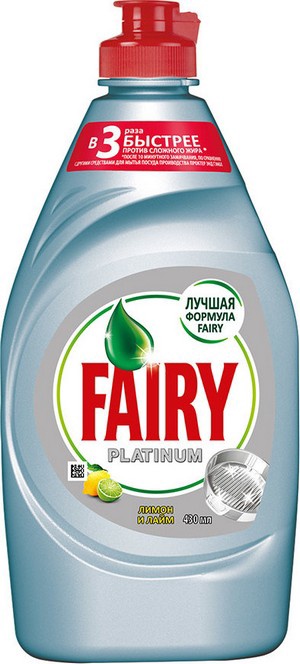 Средство для мытья посуды FAIRY Platinum Лимон и лайм 430мл