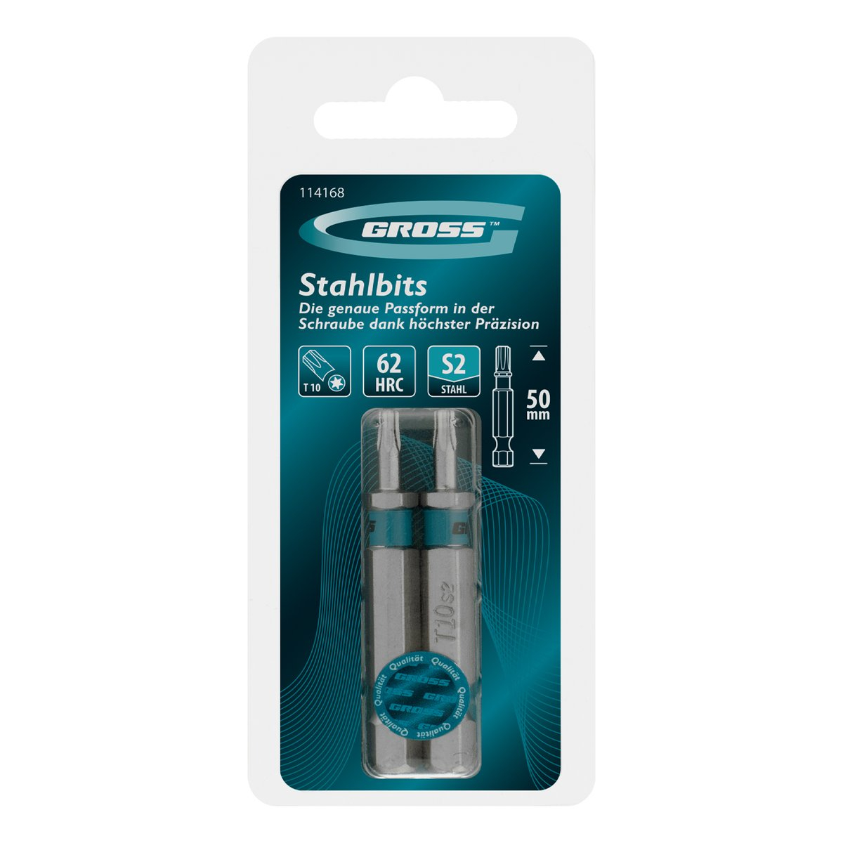 Бита Torx 10х50мм, сталь S2, шестигр., 2 шт.// Gross