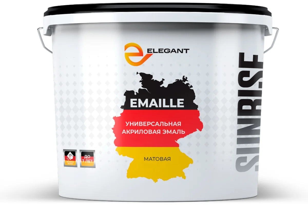 Эмаль акриловая Elegant матовый Sunrise 9 л