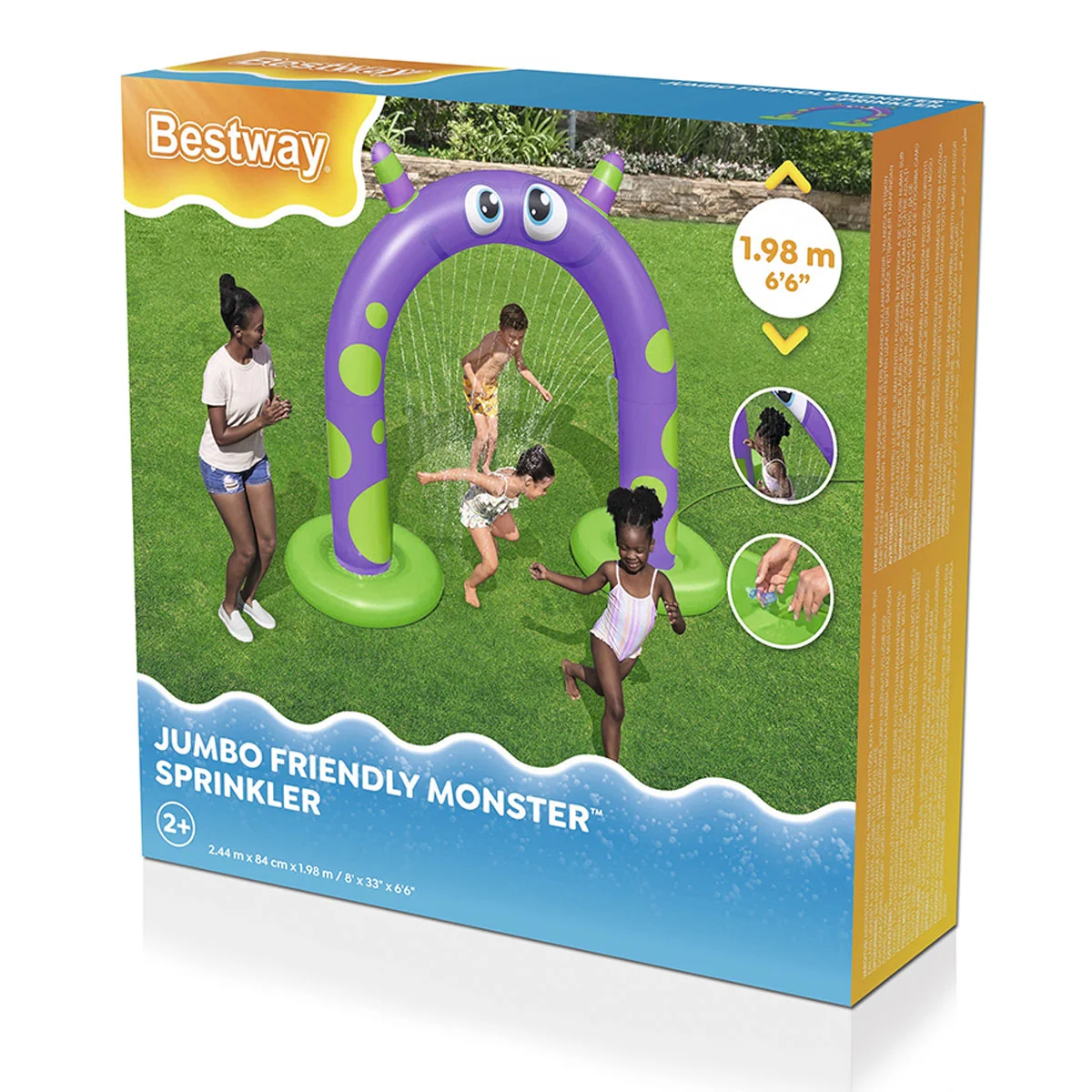 Центр надувной игровой BESTWAY Jumbo Frindly Monster 244x84x198 см 2+ арка с водой 52640