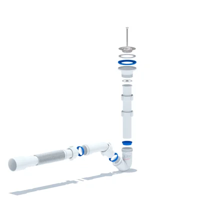 Сифон Ани для биде нерж.чашка d64 1"1/4*32 труба 32*40/50 гофра BD1016