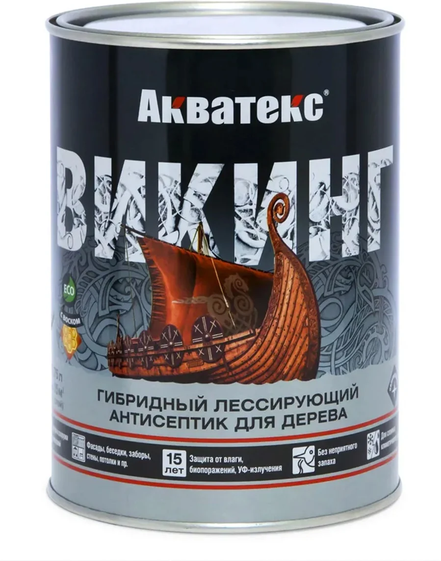 Антисептик для дерева Акватекс Викинг Гибридный лессирующий дуб 0,75