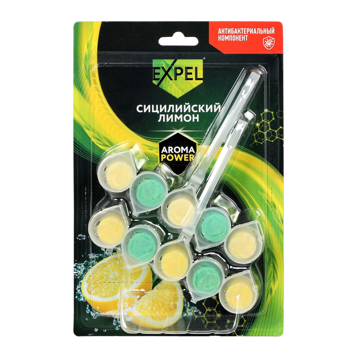Туалетный блок Expel AromaPower Сицилийский лимон 2шт