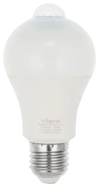 Лампа светодиодная с датчиком движения VO/ADVANCE-PIR/A60/11W/SMD/E27/4000K/SENSOR/CBOX/LED BULB