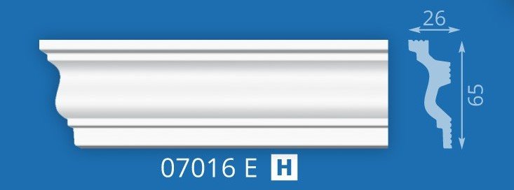 Плинтус потолочный 07016 Е (60)