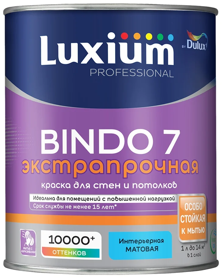 Краска Luxium Prof Bindo 7 мт BW 1л