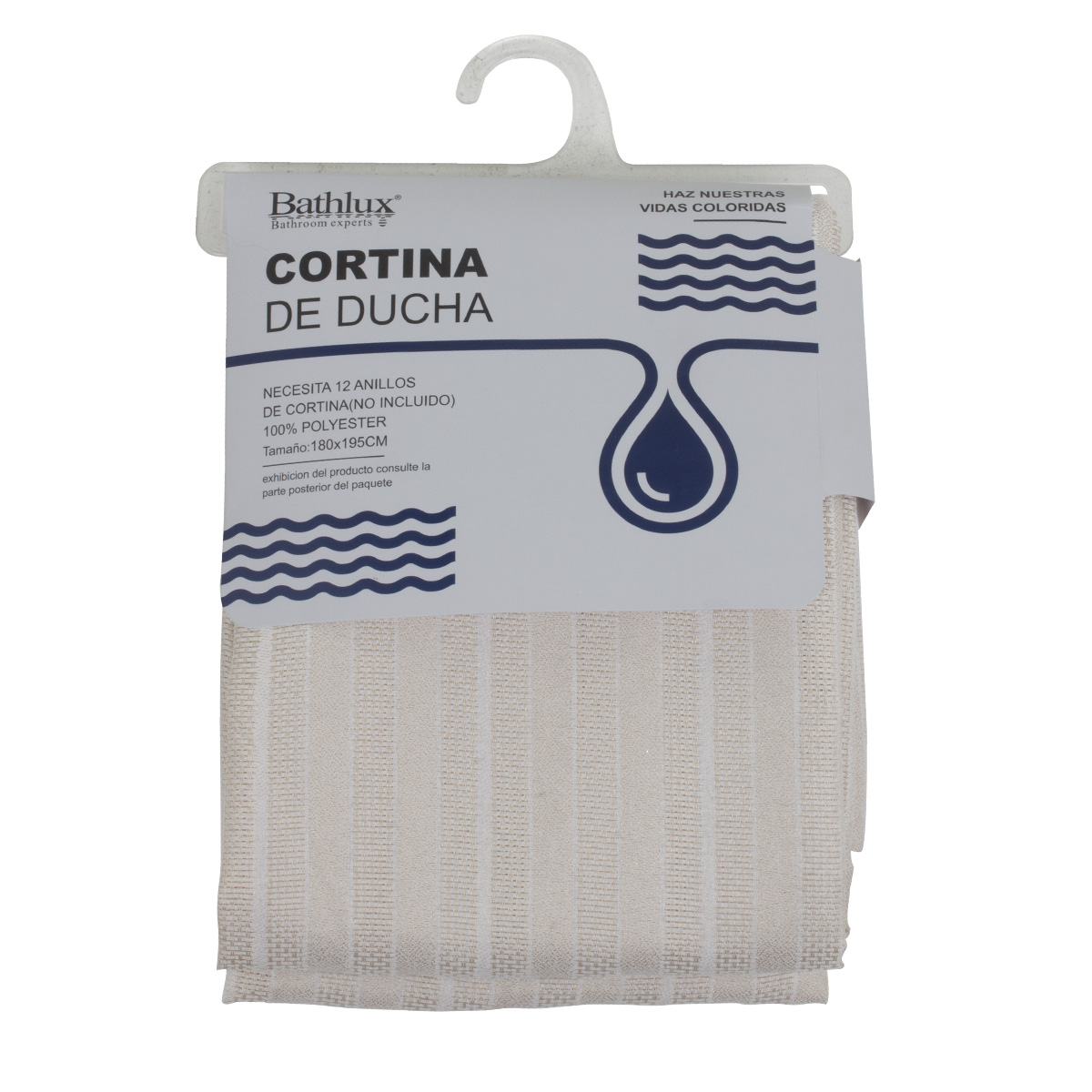 Штора для ванной комнаты Bathlux Beige 180х200 см полиэстер 61082