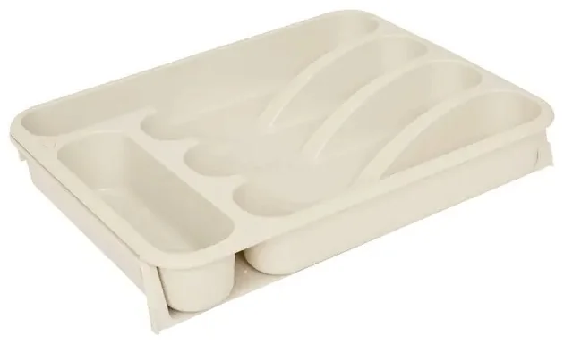 Лоток для столовых приборов 5Five Poly раздвижной пластик беж 190268