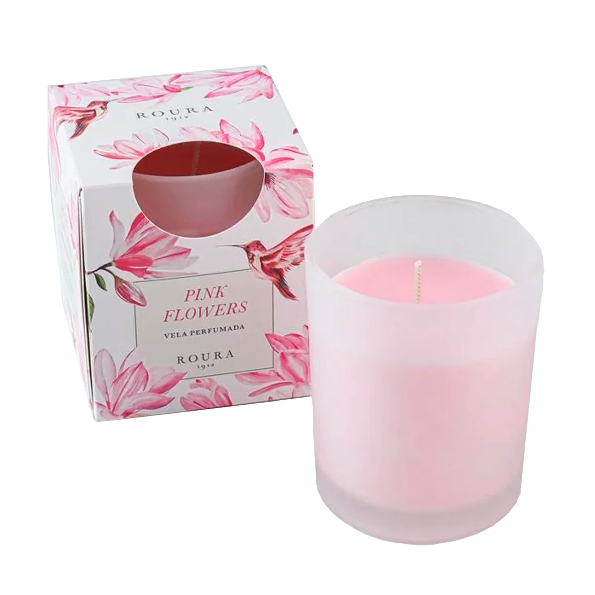 Аромасвеча ROURA в стакане Розовые цветы 8,5х7 см (PINK FLOWERS) Испания