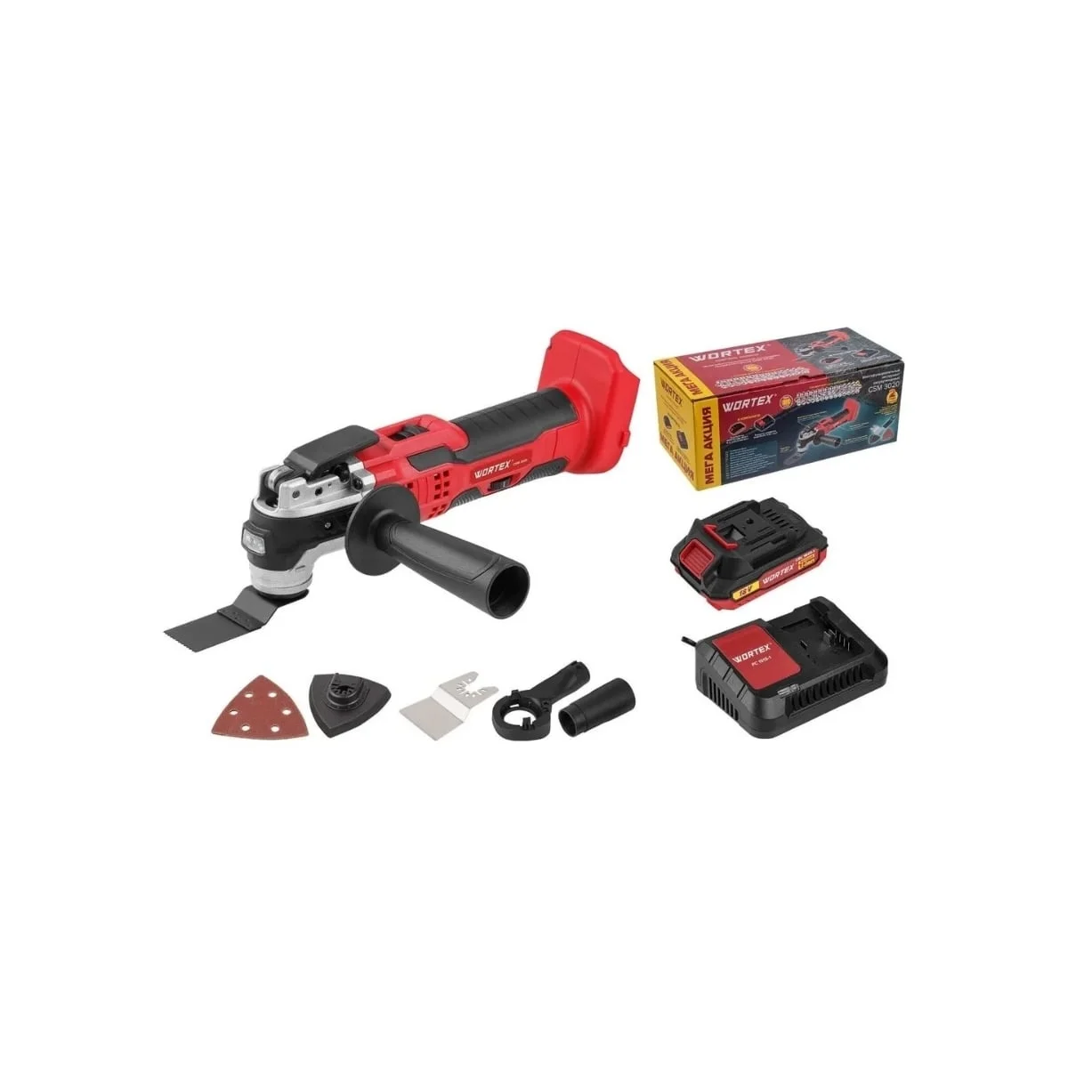 Инструмент многофункциональный (реноватор) аккум. WORTEX CSM 3020 в кор. ALL1 XLT + аксесс. SET, арт