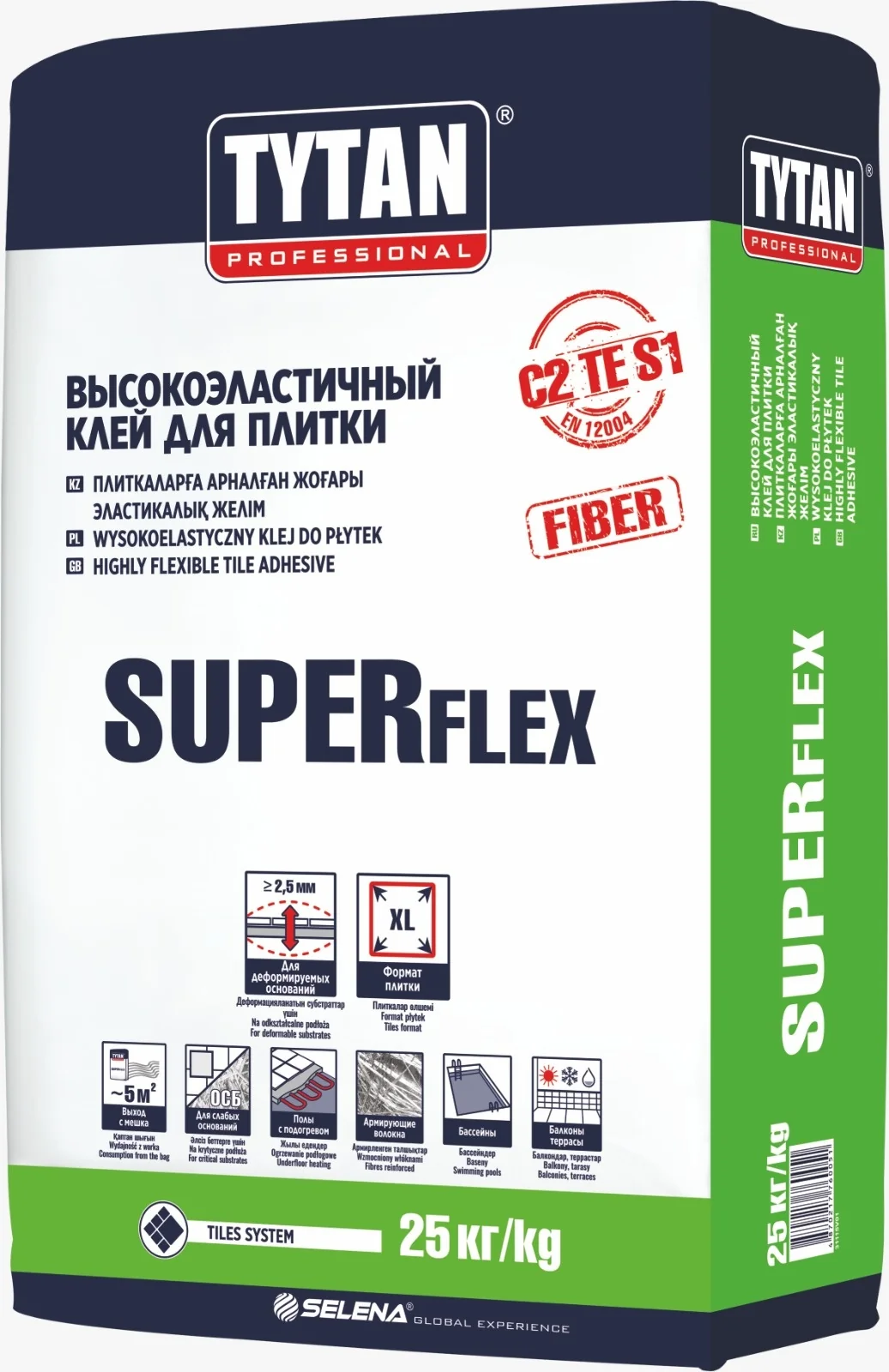 Tytan клей высокоэластичный для плитки SUPER FLEX S1 TS55 (25кг)