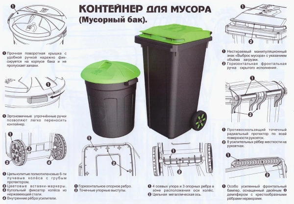 Бак мусорный 70 л. KSC 40-452