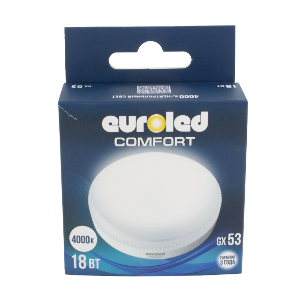 Лампа светодиодная Euroled Comfort GX53 18W 4000K