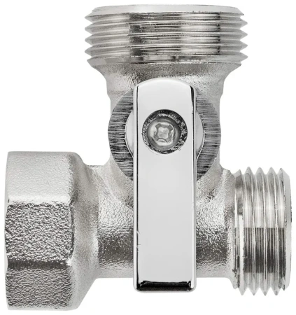 Кран шаровой трёхпроходной для бытовой техники 1/2"х3/4"х1/2" в/н/н, ник.лат.COMPACT,ГОСТ,MASTERPROF