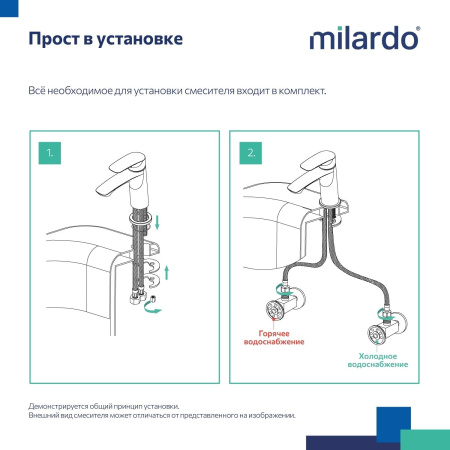 Смеситель д/р графит, Rora, Milardo, RORGM00M01
