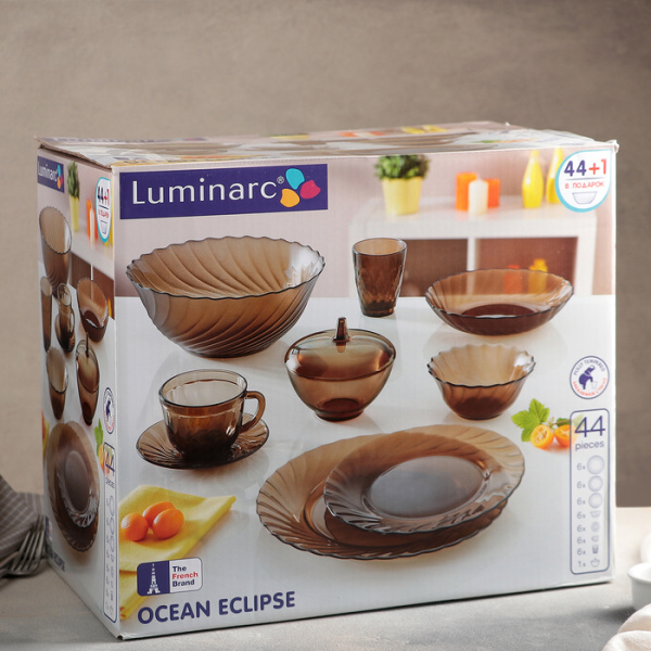 Набор столовый LUMINARC ОКЕАН ЭКЛИПС 45предметов