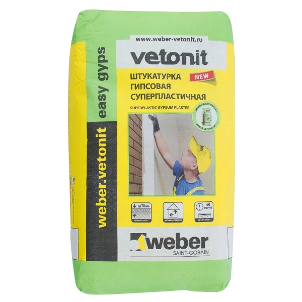 Weber Штукатурка гипсовая Vetonit Profi Gyps Gyproc 30kg