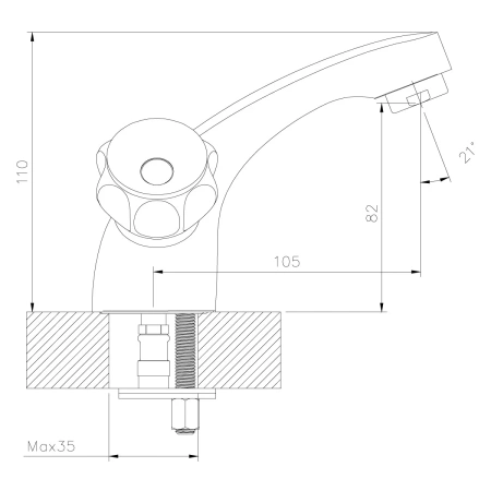 Смеситель д/р DecoRoom DR45011R двуручный  монолитный, хром