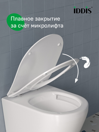 Универсальное сиденье для унитаза, 006, дюропласт, Soft Close, Easy Fix, IDDIS, 006DPSEi31
