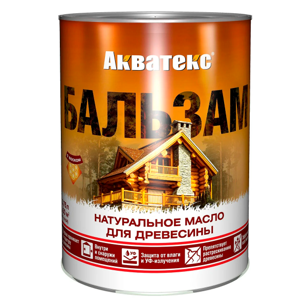 Натуральное масло для древесины Акватекс - бальзам  0,75 л тик