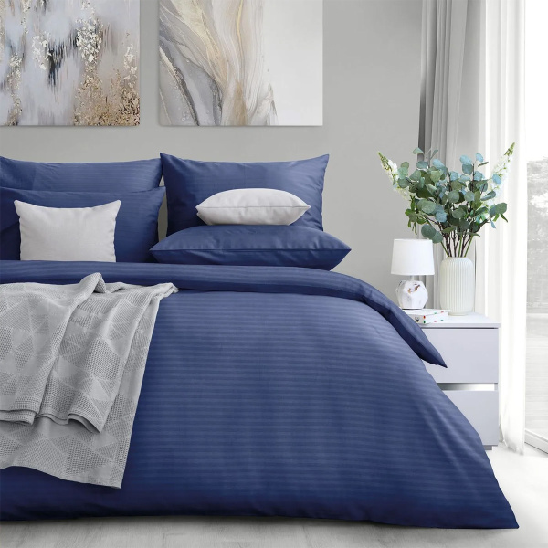 Пододеяльник Verossa Stripe 180х215см на молнии Indigo 929809