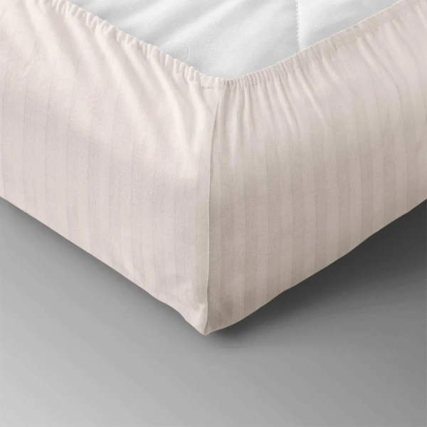 Простыня Verossa Stripe на резинке 160х200х30см борт 30 Antique White 925740