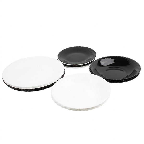 Набор столовой посуды DH White&Black 18 пр 6 персон опал LXP18-BW