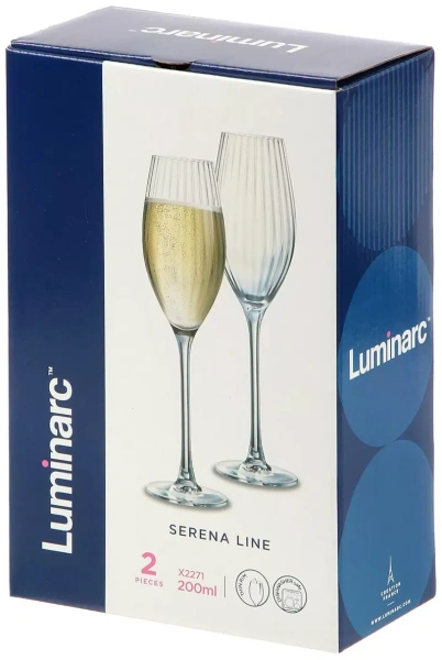 Набор фужеров для шампанского Luminarc SERENA LINE 2шт 200мл X2271