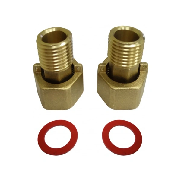 Штуцер для счётчика воды с накидной гайкой 1/2" (2 шт.), MP