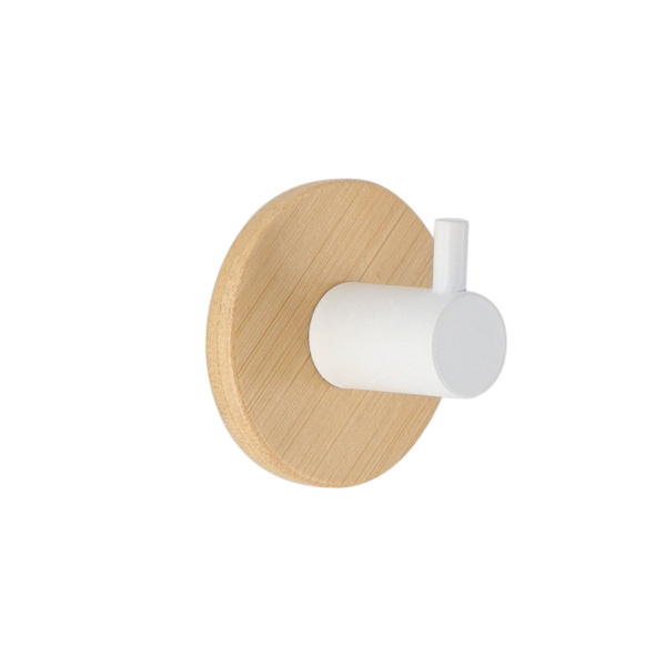 Крючок для ванной комнаты Tendance бамбук/металл белый 9061213