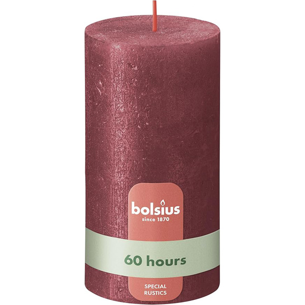 Свеча столбик Bolsius 130х68 мм Metallic Red