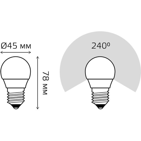 Лампа Gauss LED Elementary Шар 6W E27 470lm 6500K  53236