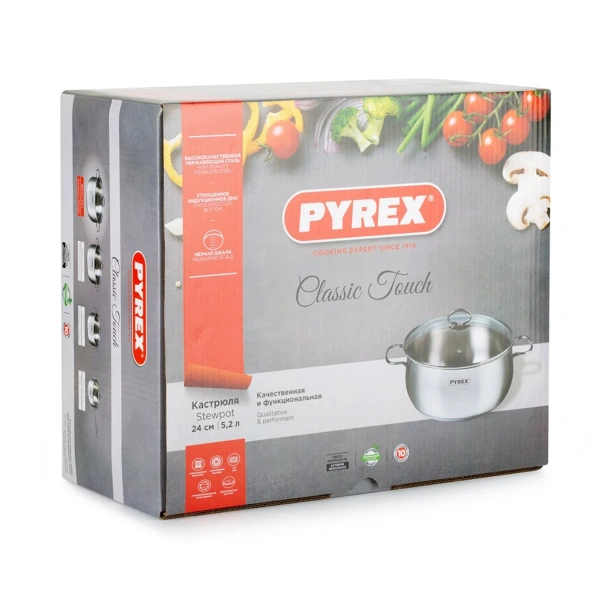 Кастрюля с крышкой PYREX CLASSIC TOUCH 5.2л CT24AEX/E006