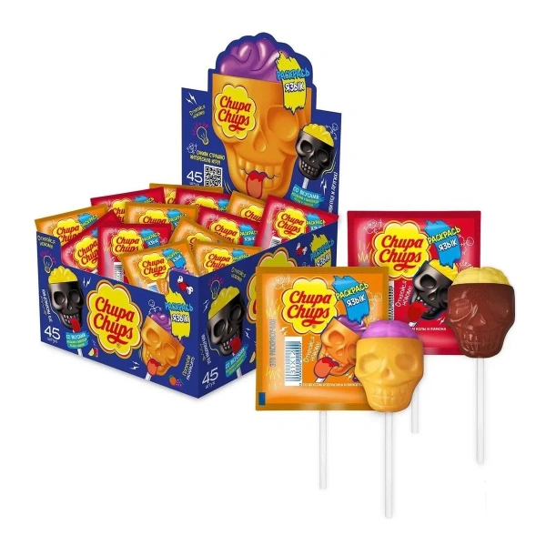 Chupa Chups Леденец Череп 3D Раскрась язык 20гр