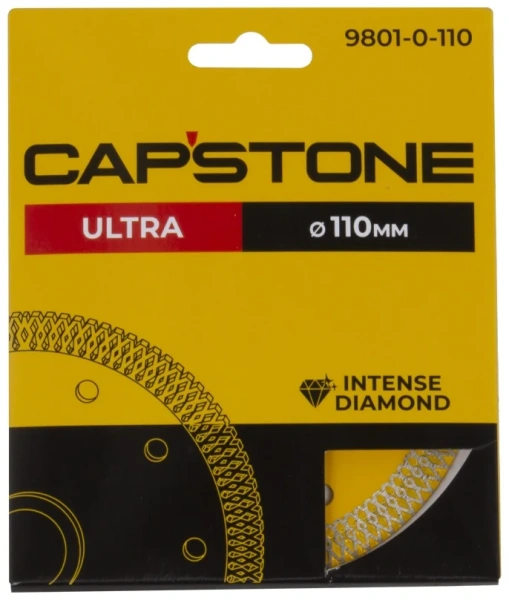 Круг отрезной алмазный супертонкий CAPSTONE"ULTRA" 9801-0-110 вл.резка,сплошной,для УШМ,110мм*22,2мм
