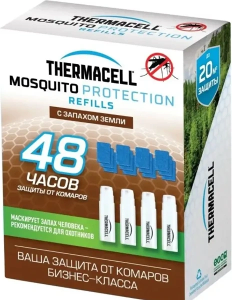 Набор запасной Thermacell с запахом земли (4 газовых картриджа + 12 пластин)