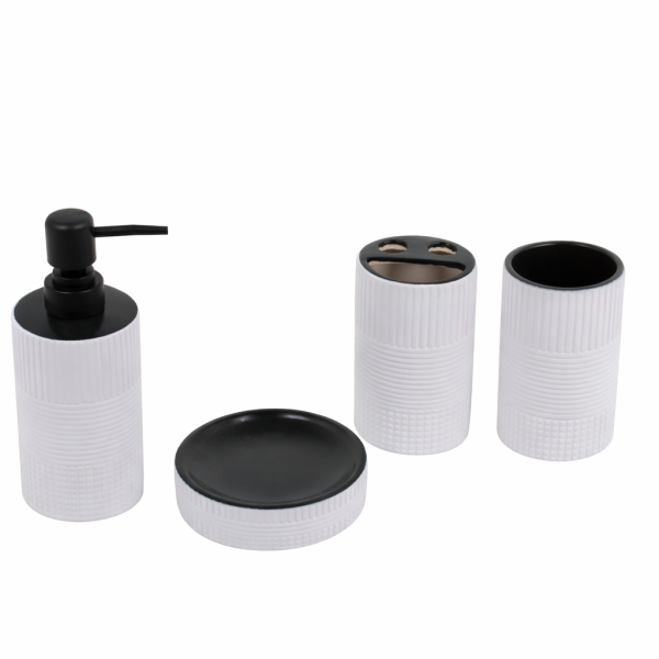 Набор для ванной комнаты Bathlux white (дозатор, 2 стакана, мыльница) 73154