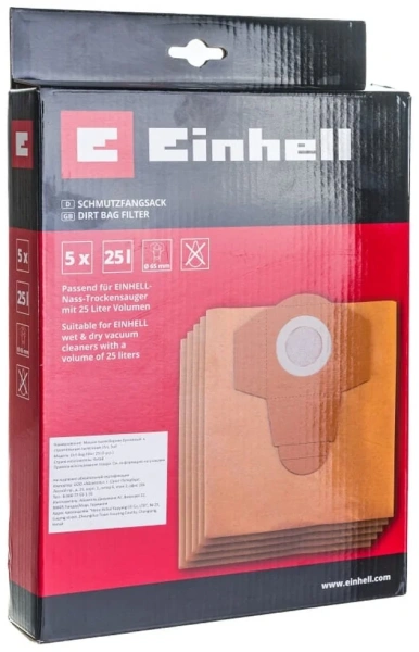 Мешки для пылесоса в комплекте Einhell Dirt Bag Filter 25l (5 pcs.) (2351150)