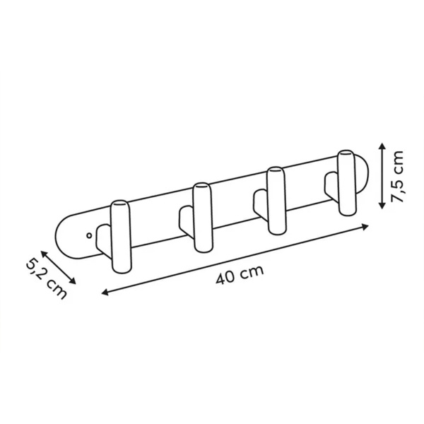 Вешалка настенная 5Five Cassie 5 крючков, 40х5,2х7,5 см бежевый 212795A