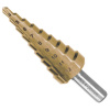 Сверло ступенчатое TULEX 60120-04-12 по металлу, HSS-Co(5%), HEX хвостовик, 9 ступеней, 4-12 мм