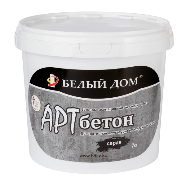 Декоративная штукатурка Белый дом имитирующая бетон АРТ бетон 7 кг